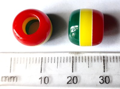 12mm Acrylic Round - Reggae (+/- 6 pieces)