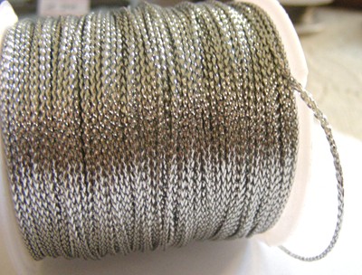 1.0 Metallic Beading Cord - Silver (30m Roll)