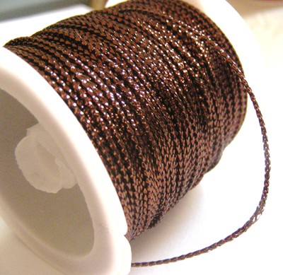 1.0 Metallic Beading Cord - Brown (30m Roll)
