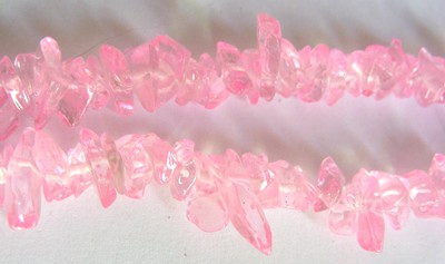 Glass Chips - Pink (80cm Strand)