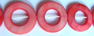15mm Shell Donuts - Coral (+/- 12 pieces)