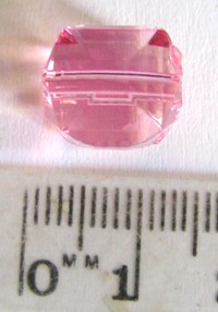 12mm Acrylic Facetted Square - Pink (pkt of 20)