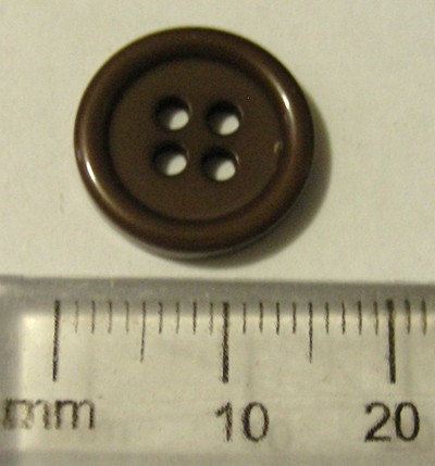 15mm Button - Brown (each)