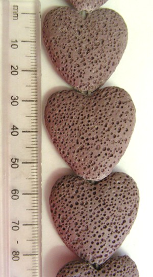 30mm Lava Heart Spacer - Grape(each)