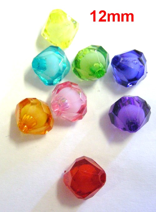 12mm Innerlined Acrylic Bicones - Assorted (pkt of 30)
