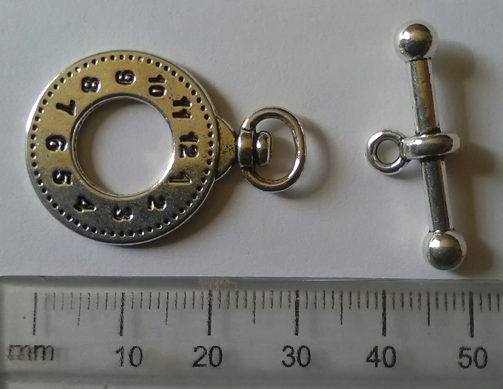 25mm Nickel Toggle - Clock Face (each)