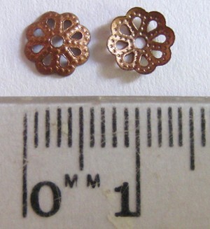 5mm Copper Pressed Bead Caps (pkt of 50)