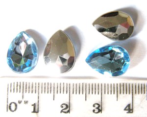15mm Acrylic Rhinestones Teardrop - Blue (pkt of 20)