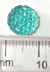10mm Acrylic Sparkle Flatback Rhinestones - Turquoise (each)