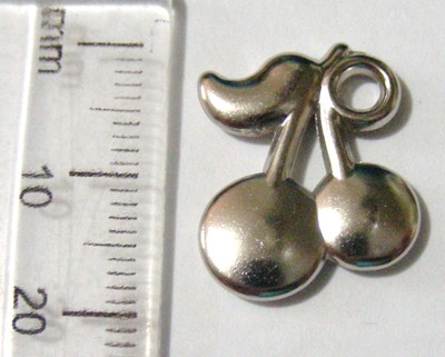 20mm Metallised Pendant/Charm - Cherry (Pkt of 10)