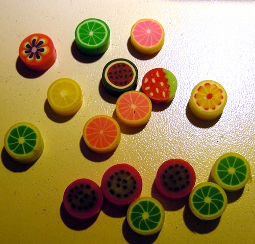 8mm Fimo Spacers - Fruit Salad -Assorted (each)