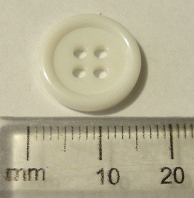 15mm Button - White (each)