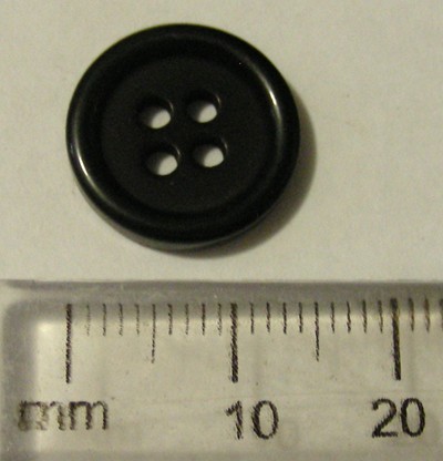 15mm Button - Black (each)