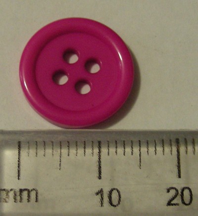 15mm Button - Cerise (each)