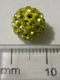 10mm Shamballa Bead - Yellow (each)
