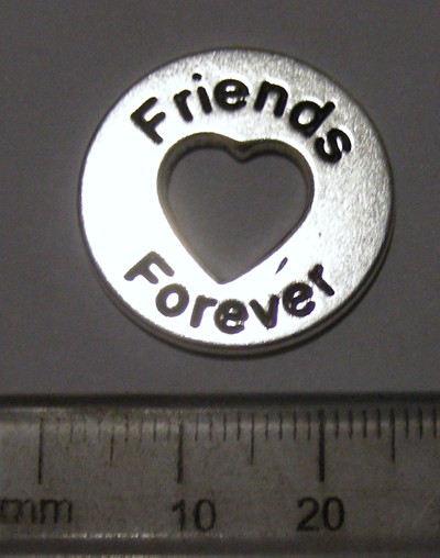 25mm Nickel Connector - Friends Forever (each)