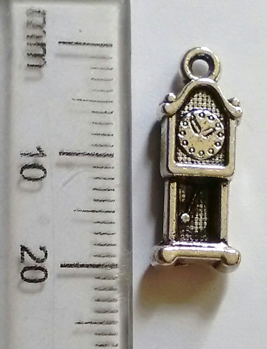 20mm Nickel Charm - Grandfather Clock (each)