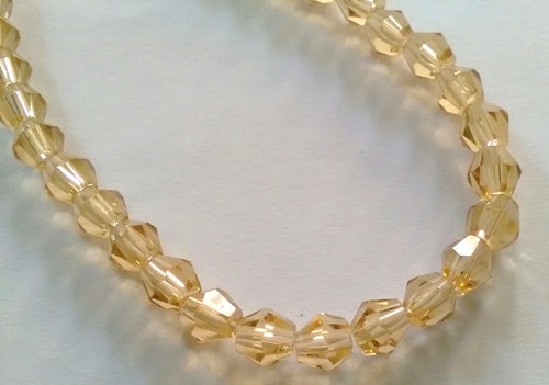 6mm Crystal Bicones - Champagne (+/-50 pieces)